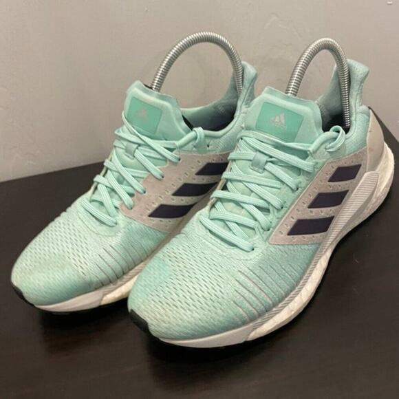 ADIDAS BOOST RUNNING SNEAKERS SZ 8.5 SOLAR LITE GREEN MINT ATHLETIC VERSATILE - Picture 9 of 16